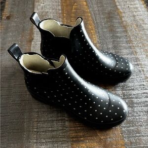 Western Chief Women’s Rain boots Garden Boots Size 7 Black with Polka Dots